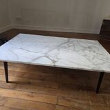 Pelham coffee table in Arabescato marble by designer Matthew Hilton