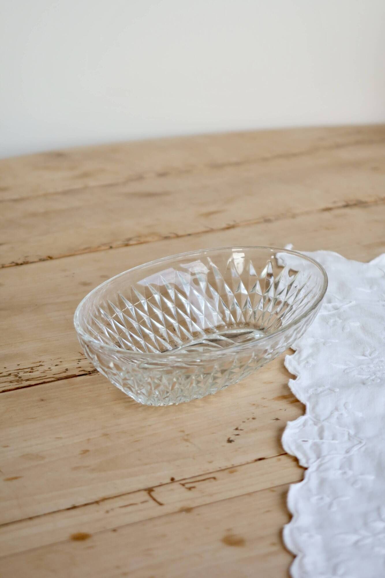 Vintage oval glass dish