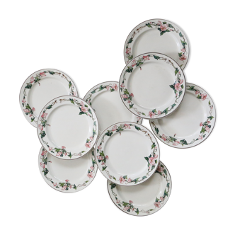 9 assiettes plates en faïence, modèle Palermo de Villeroy et Boch