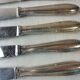 Set of 12 old silver metal knives, art deco décor, Manulor