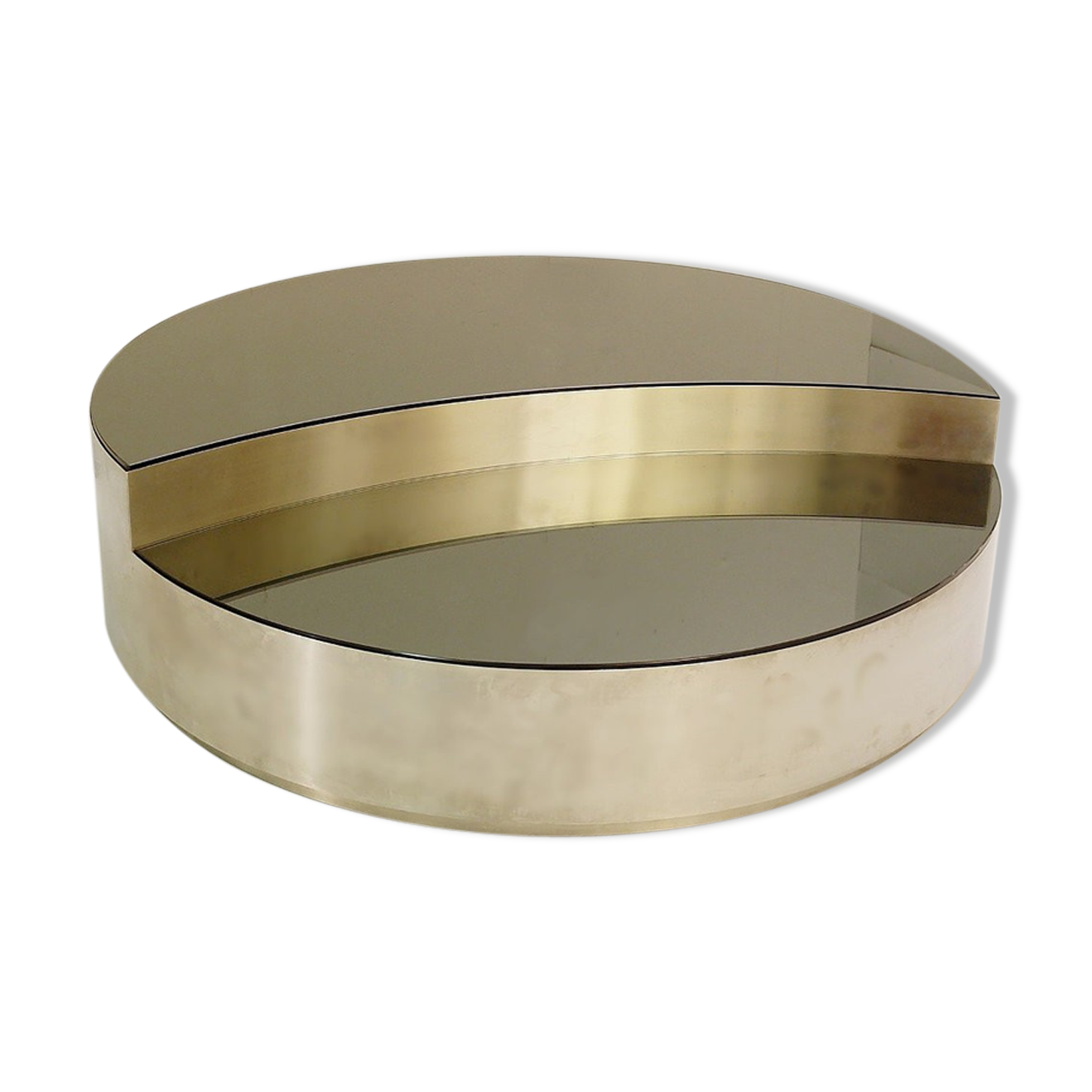 Chrome and smoked glass coffee table 1970