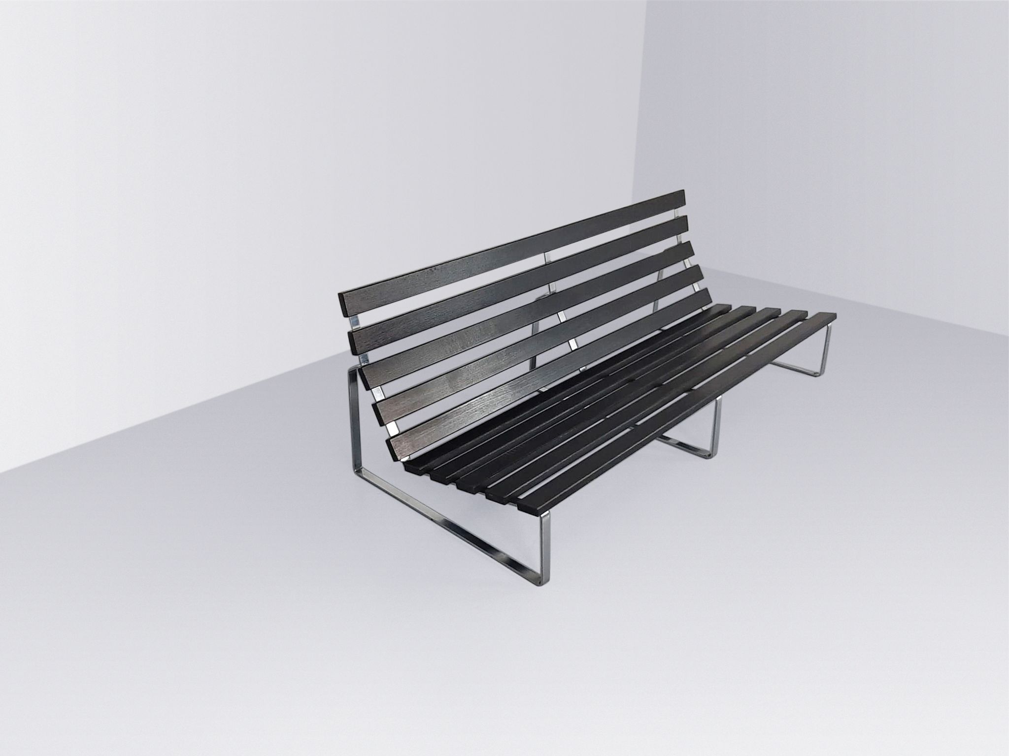 Rare “Bijenkorf” slatted bench by Kho Liang Ie for Artifort 1960s