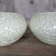 Pair of green Clichy glass lampshades, glass globe for suspension, globe.