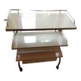 Rolling serving table with drawer