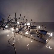 Large Crystal Glass Flush Mount from Kinkeldey, Germany, 1970s