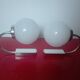 Pair of chrome and glass opaline sconces vintage 70s