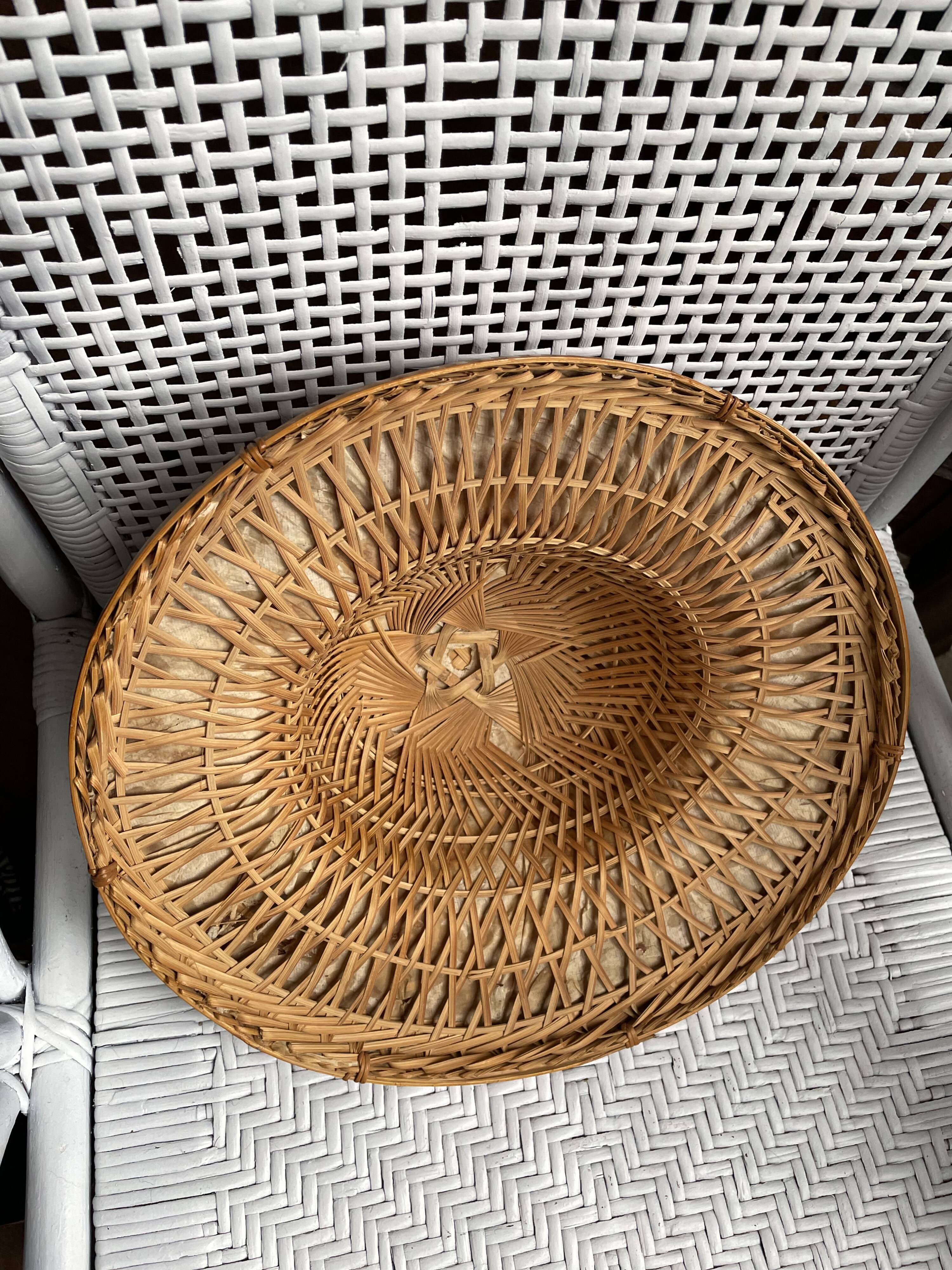 Asian hat made of bamboo and braided rattan