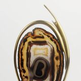 Lampe 1970 en laiton et agate attribuée à Willy Daro
