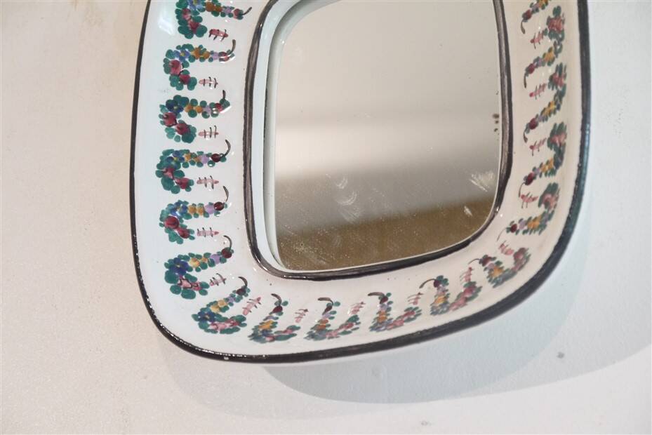 Ceramic mirror by Wiener Keramik 1960