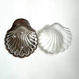 Silver-plated metal shell butter dish (Vulcain goldsmith)