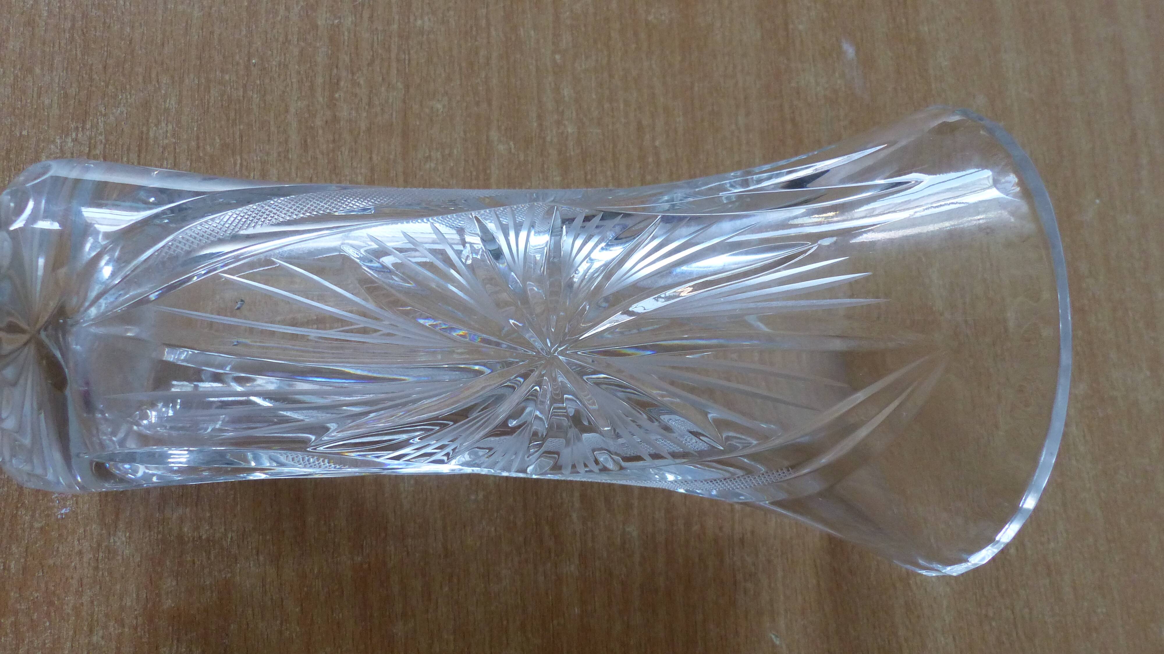 chiseled crystal vase