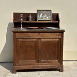 Grand buffet, meuble de toilette ancienne à dessus de marbre XIXe