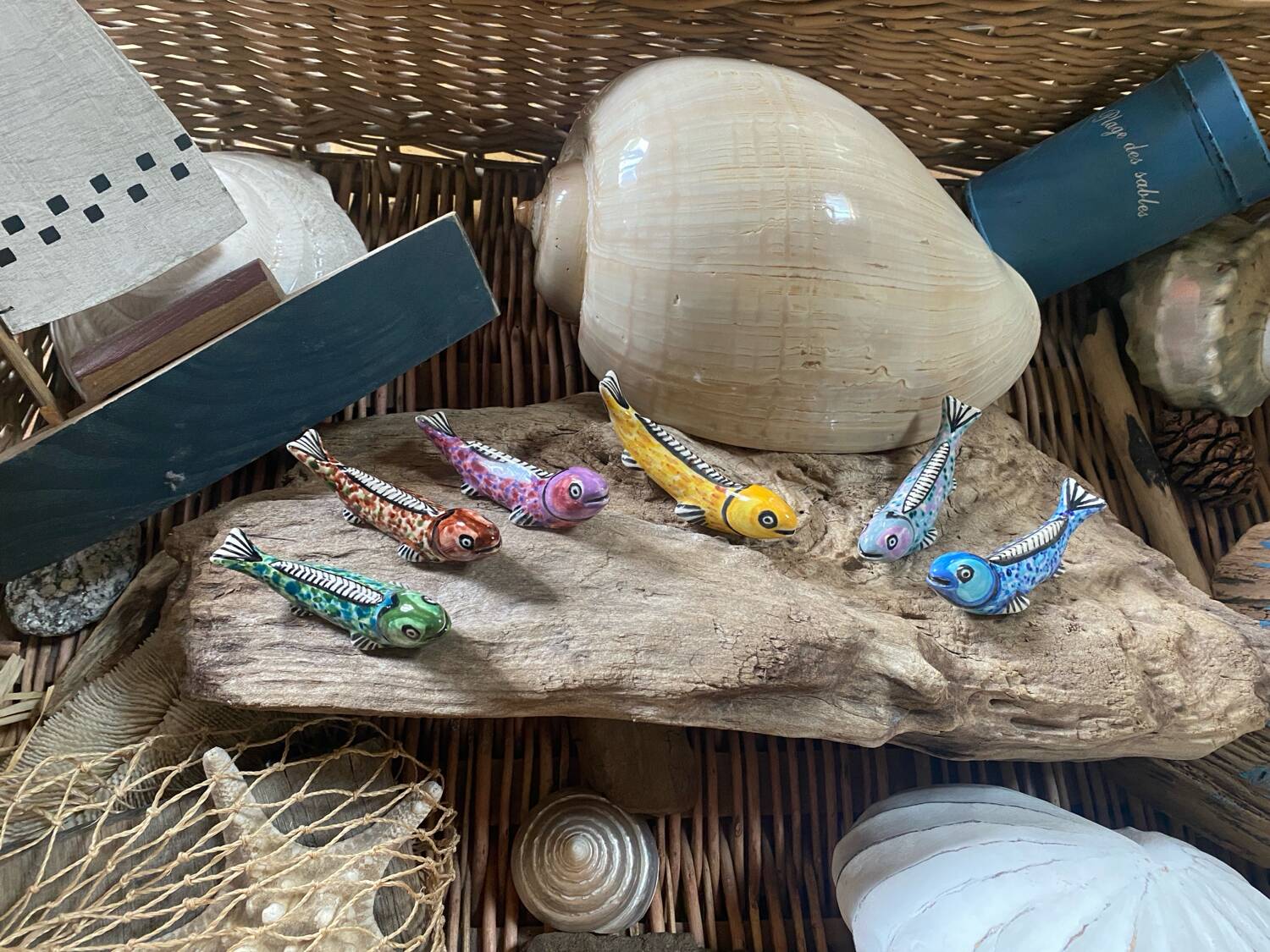Set of 6 enameled stoneware fish knife rests