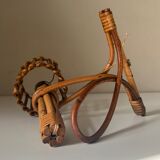 Vintage rattan wall lamp design 60 years