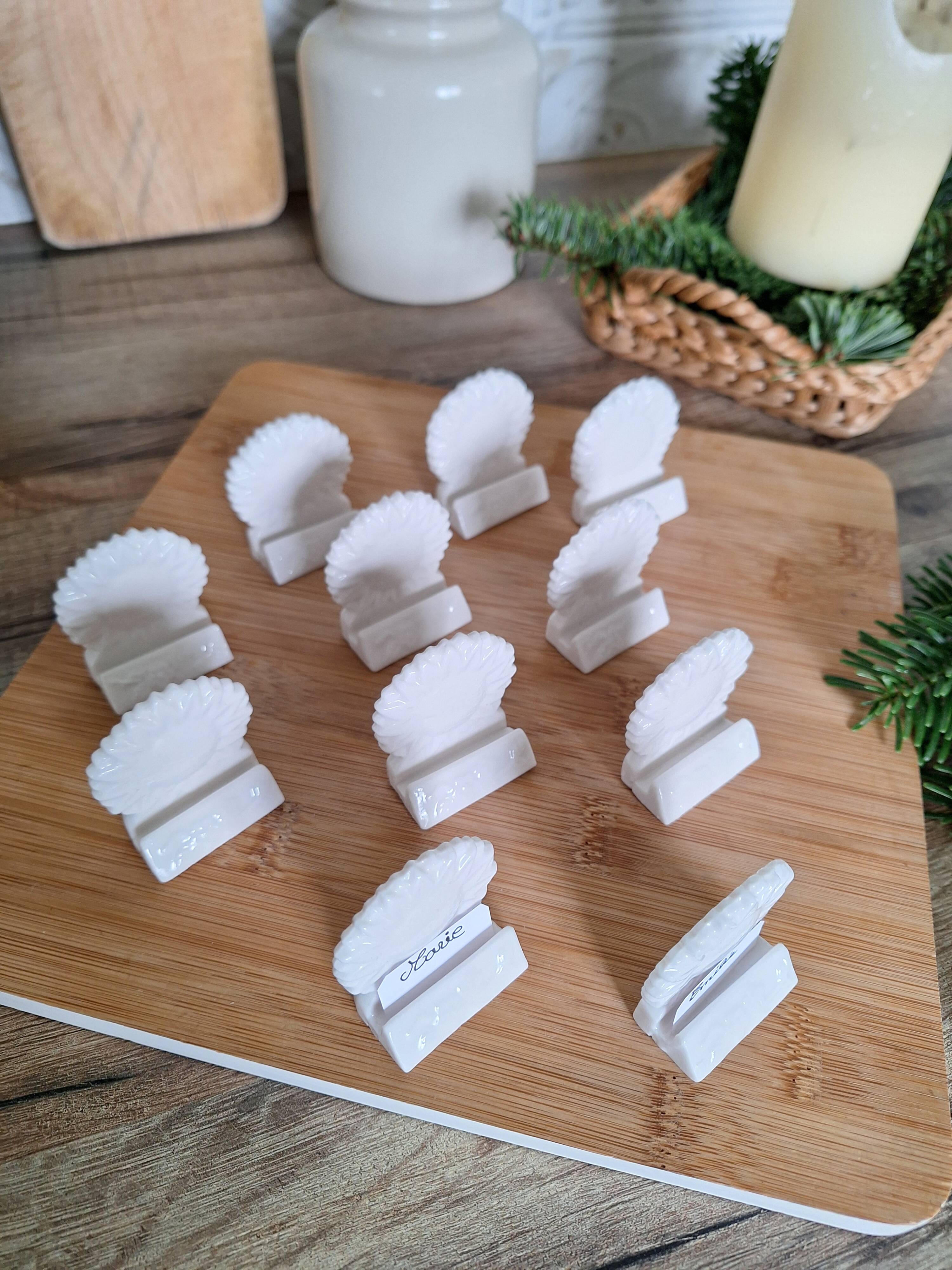 White porcelain name holder