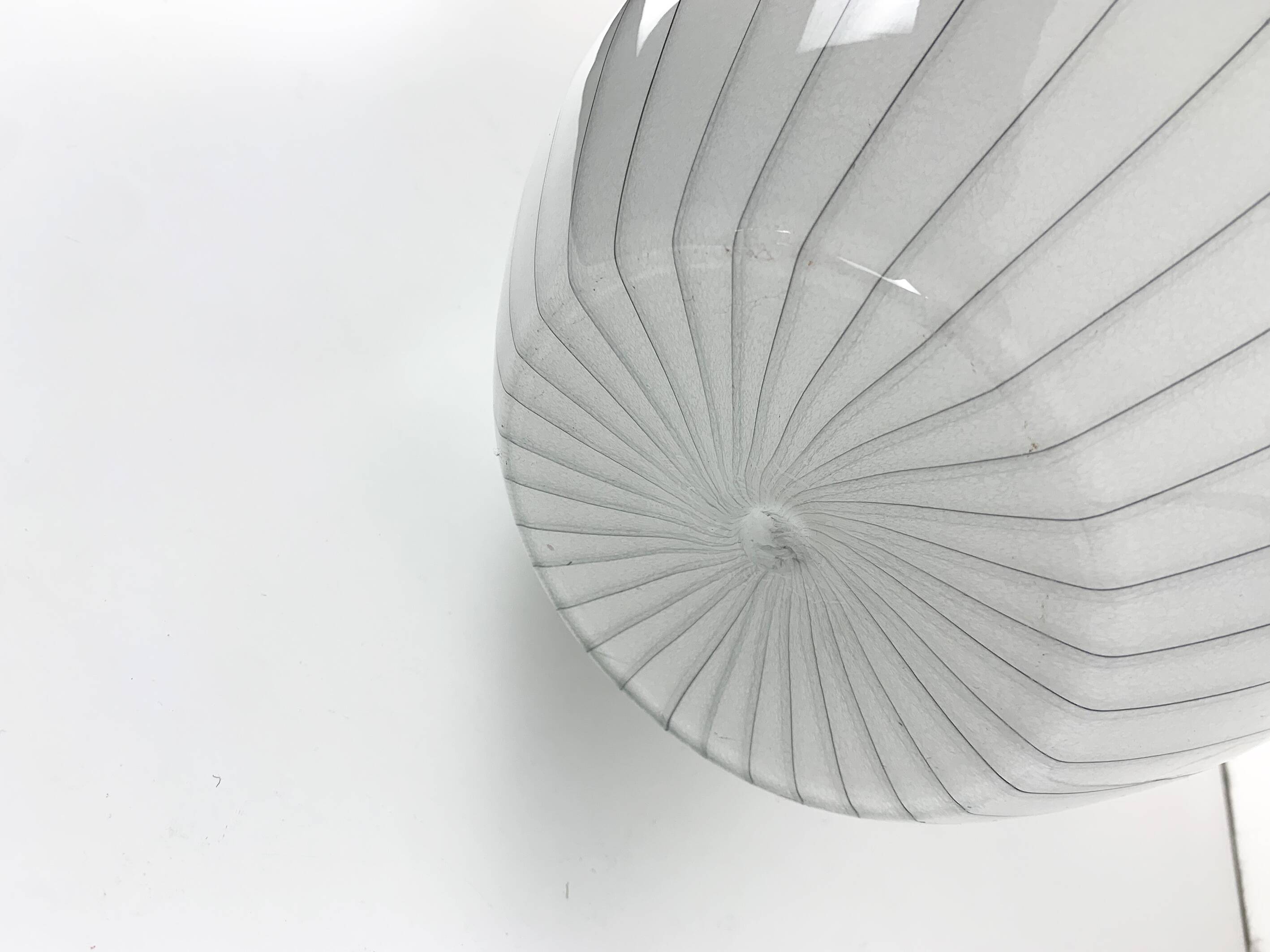 Large Murano glass table lamp with lined pattern 1950-60