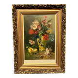 Still life with flowers. Oil on canvas. Artist's signature.