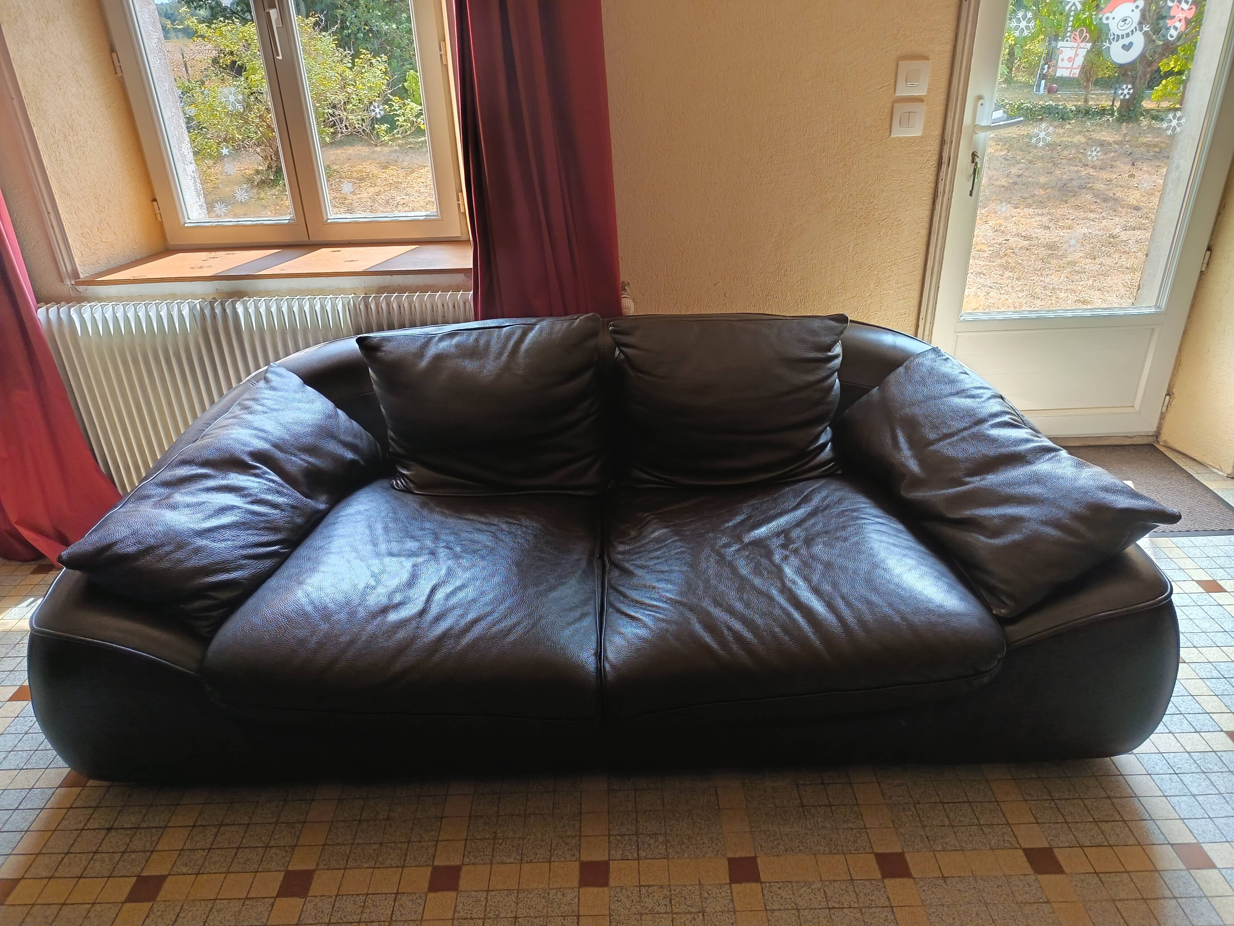Leather sofa model "Narguilé" Tre erre S.P.A.