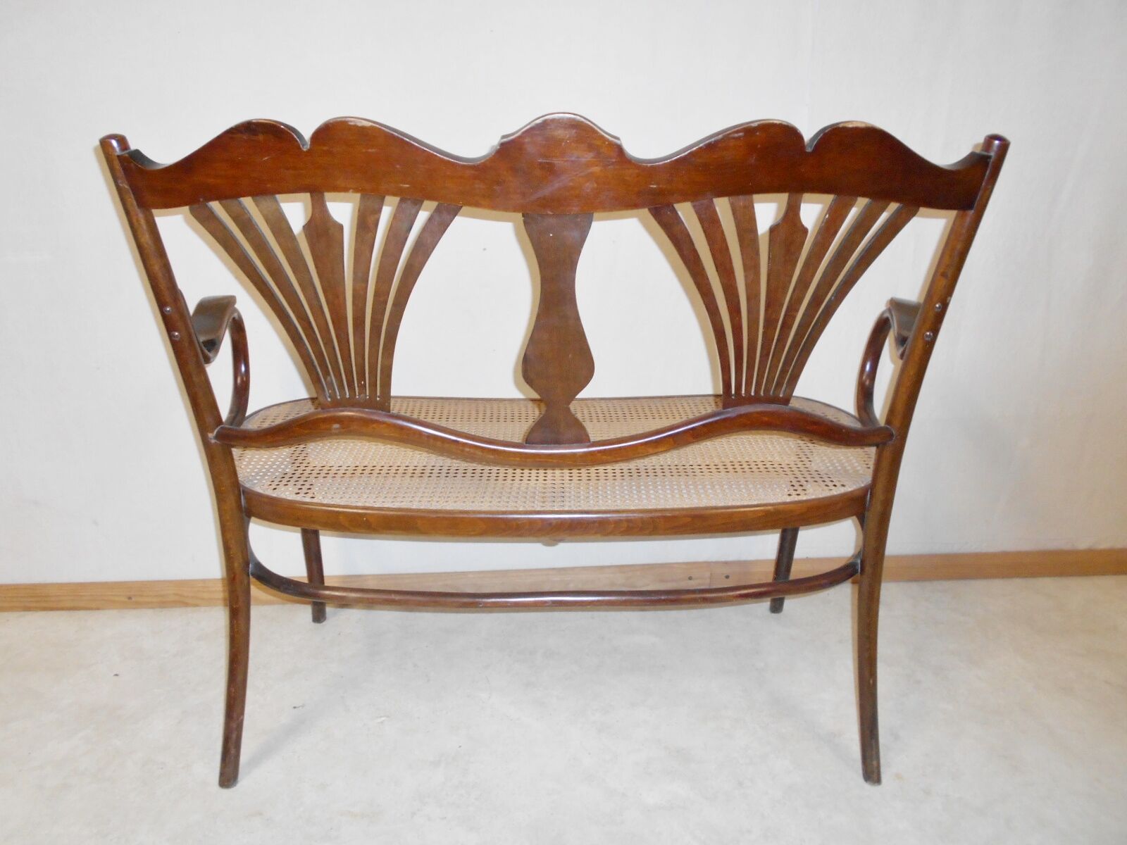 Fischel art nouveau bench in bentwood
