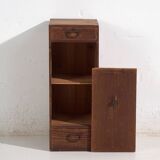 Small antique Japanese cedar furniture with a door and drawers – Taishō / early Shōwa period (circa 1912-1945)