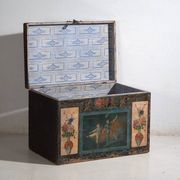 Antique Chinese chest painted in pine wood – China, circa 1900