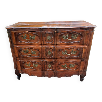 Commode 19 ème en Noyer et Bronze