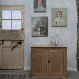 Small raw wood sideboard