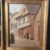 Small painting, village street in Brittany