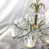 Chandelier with 8 lights in bronze and crystal