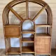 Large arch bookshelf "Pacific Rattan" sun cane bohemian chic