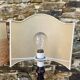 Pair of large retro lamps with wooden column base 72 cm