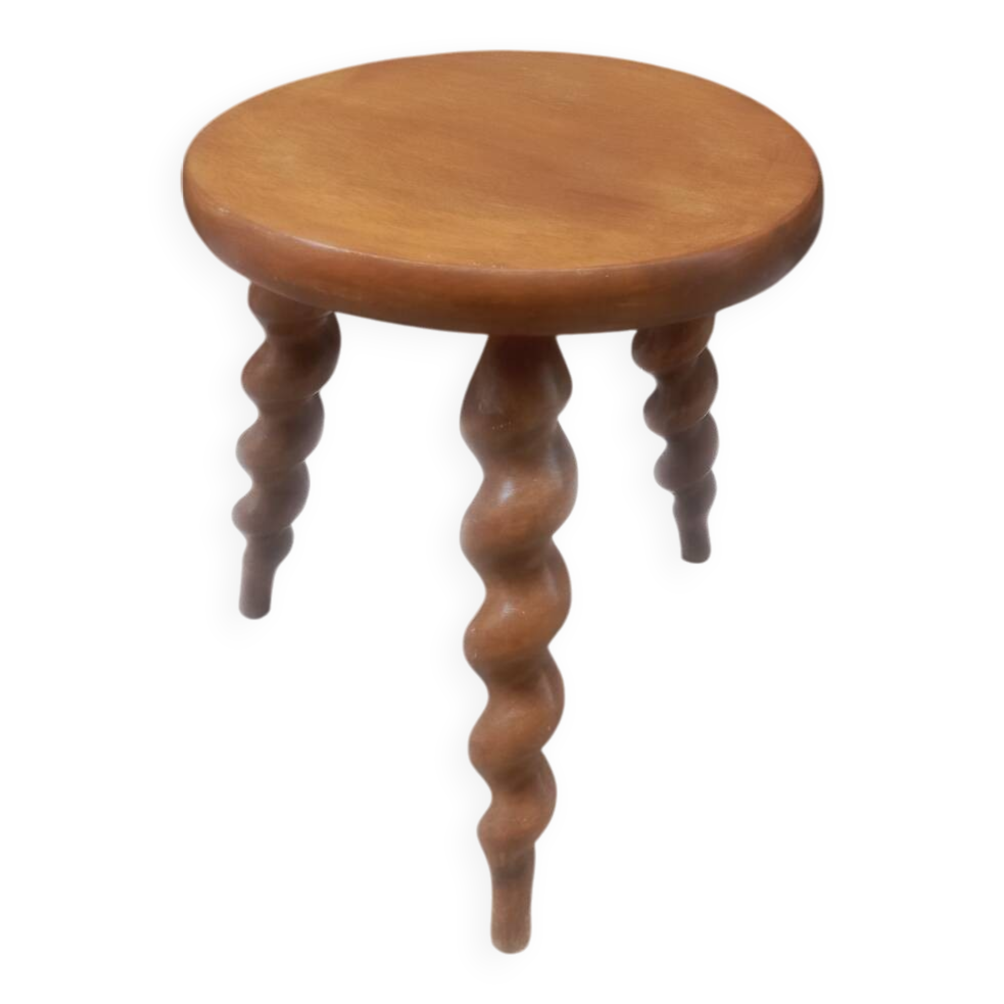 Tabouret tripode bois tourné