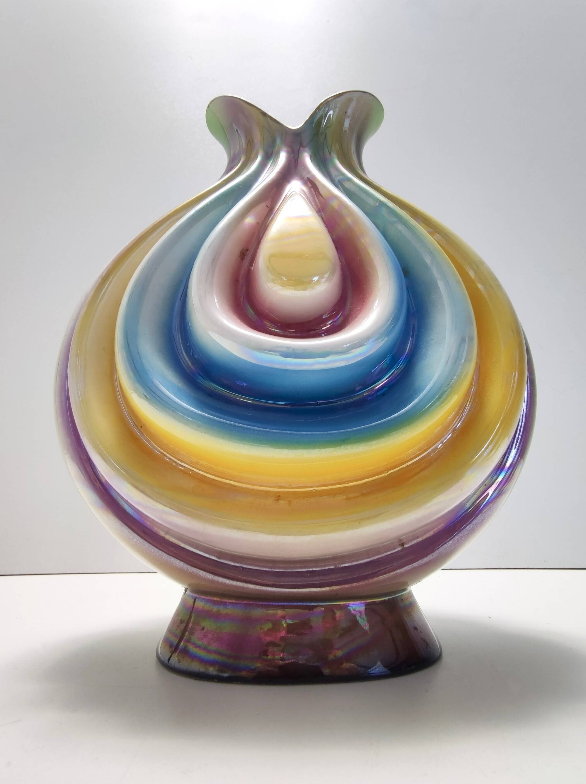 Ceramic Vase Attributed to Italo Casini with Iridescent Colors, Italy