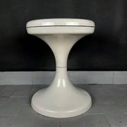 Jurcek stool in white plastic by Bogomir Zorman & Ljerka Finžgar for Meblo Yugoslavia, 1970s