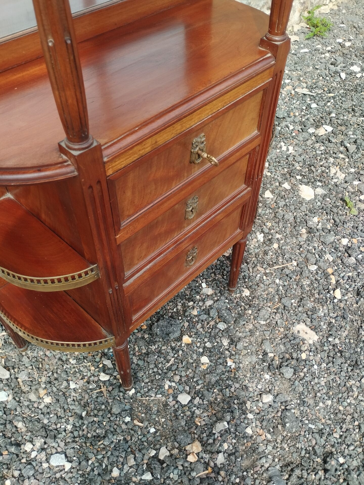 Antique Louis XVI style commode with marble top.