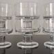6 transparent cavalier cups thick vintage glass base 1970s