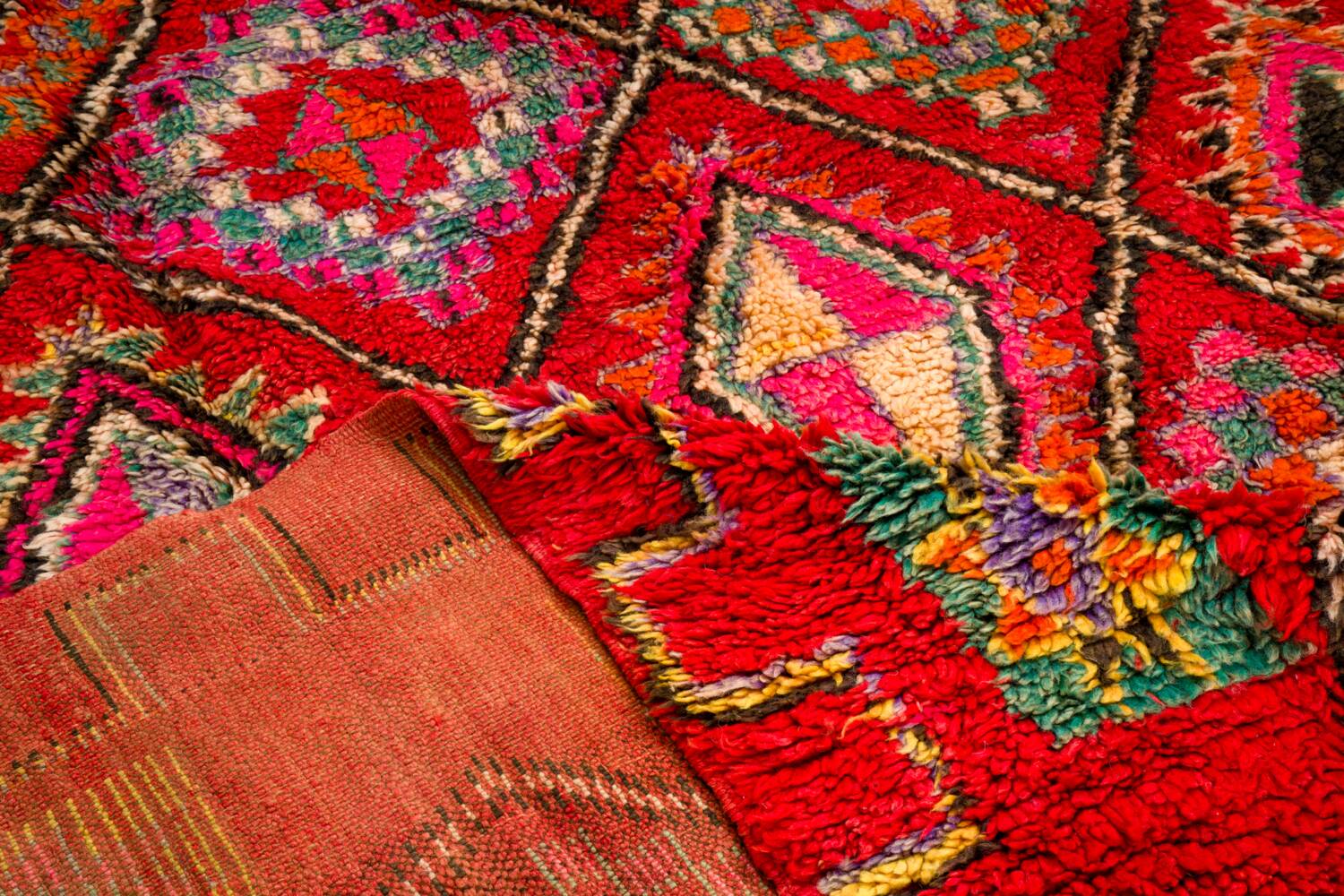 Moroccan Berber rug Mrirt orange terracotta