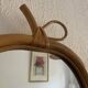 Vintage 1960s apple mirror, rattan, wicker, bamboo - 32 x 35 cm