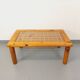 Vintage modernist coffee table in pine and glass from the 70s and 80s.