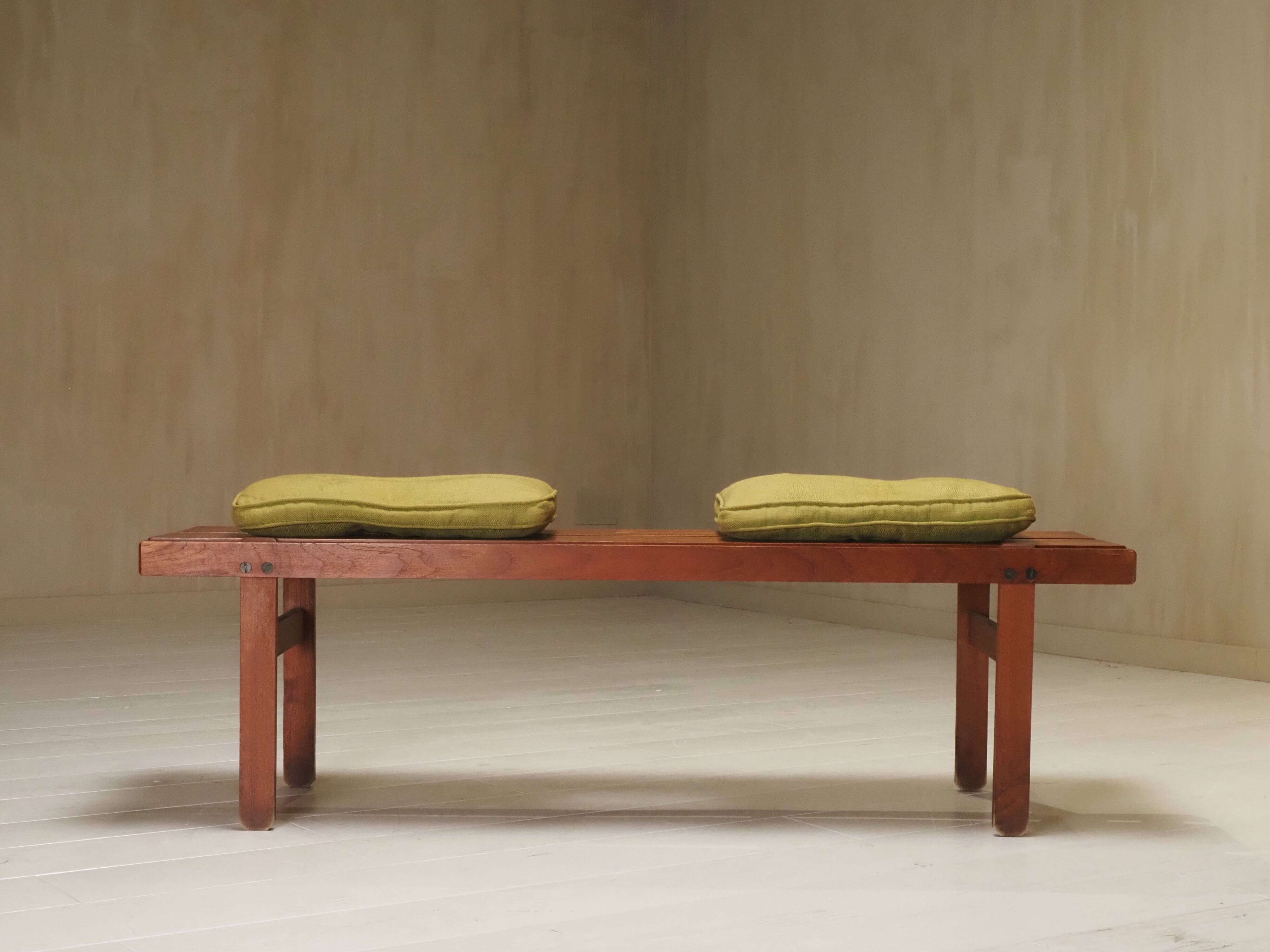 Italian slatted bench, 1960s
