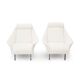 Pair of white boucle armchairs, 1950s, set of 2