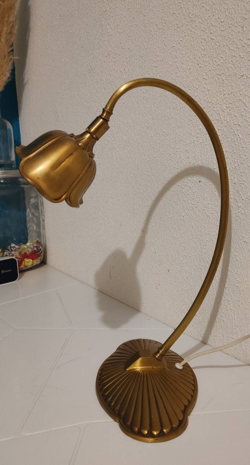 Magnificent bronze lamp by Lucas Rambouillet stone