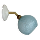 Vintage glass globe wall light in blue from Clichy.