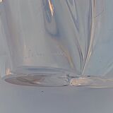 Schneider candle holder in crystal and gilded metal - three lights - 1960s