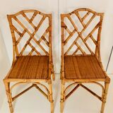 2 Italian chairs bamboo and rattan