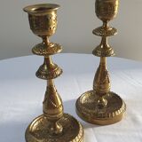 Old brass candle holders