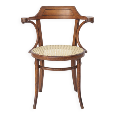 Chaise de bureau vintage en bois courbé, chaise autrichienne des années 1950, milieu du siècle