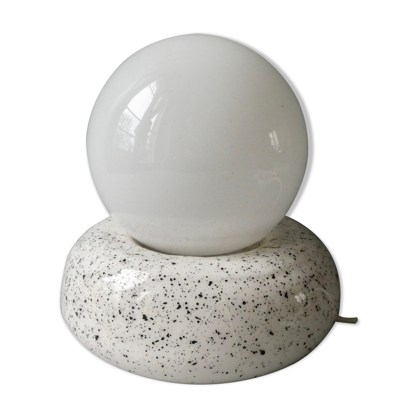 Speckled ceramic pebble lamp, 80s