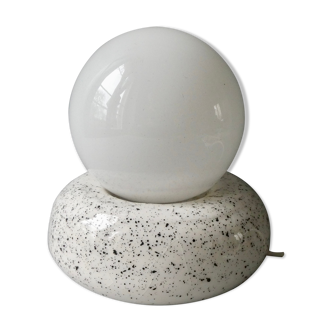 Speckled ceramic pebble lamp, 80s