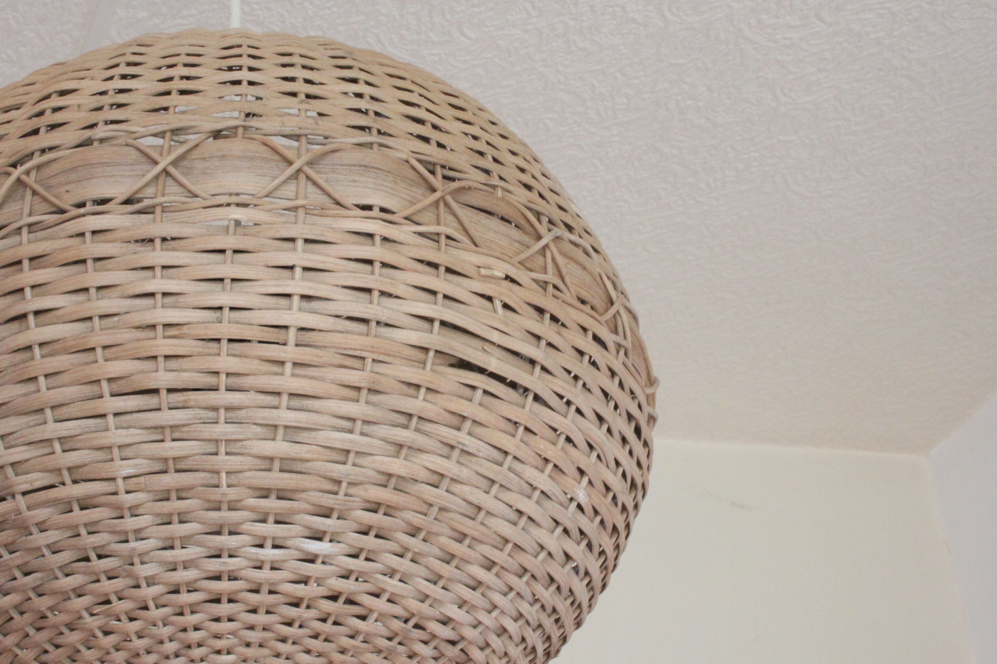 Rattan ball pendant light, 1960s